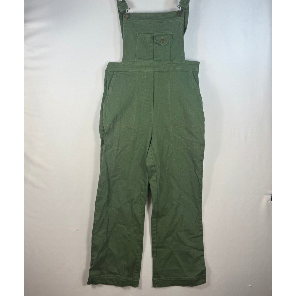 Urban Outfitters Olive Green Twill Wide Leg Overalls Size M Utility Bib Jumpsuit